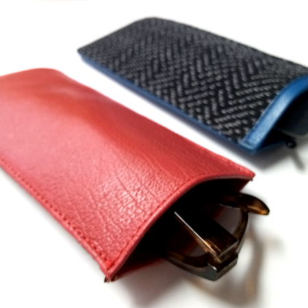 estuche lentes rojo azul rebozo La Artesaneria Mexico